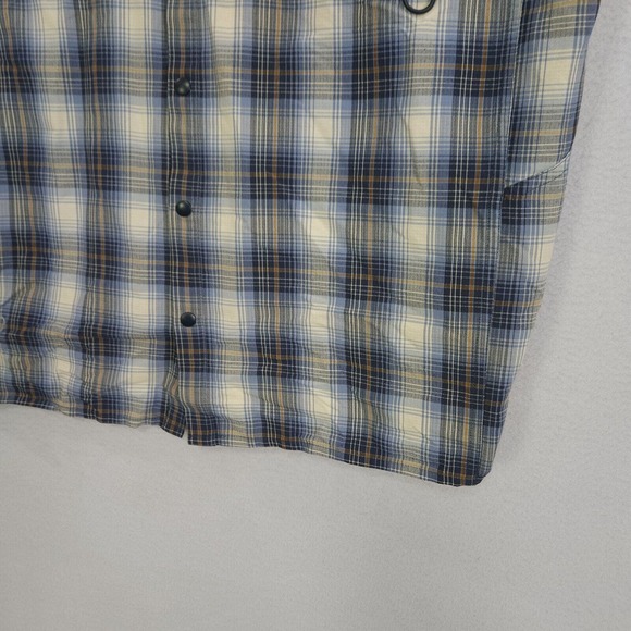 Rei Coop Button up Shirt Mens Blue Large Short Sleeve Plaid Outdoor Vented - Picture 3 of 14